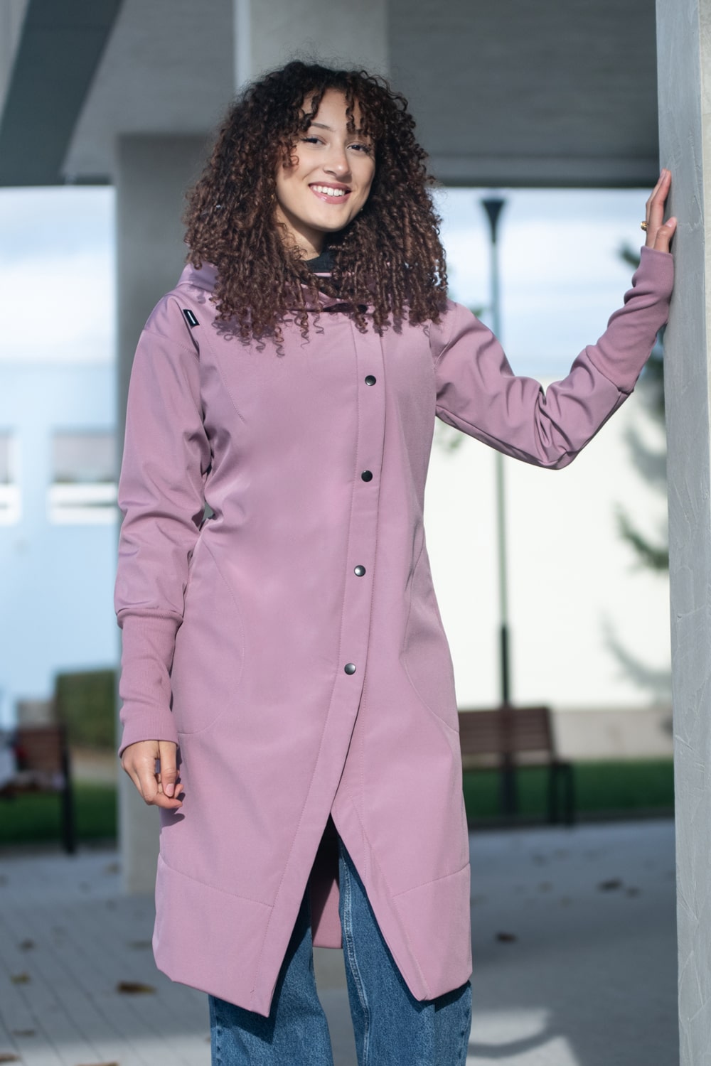 Damen-Softshelljacke mit Kapuze – Altrosa