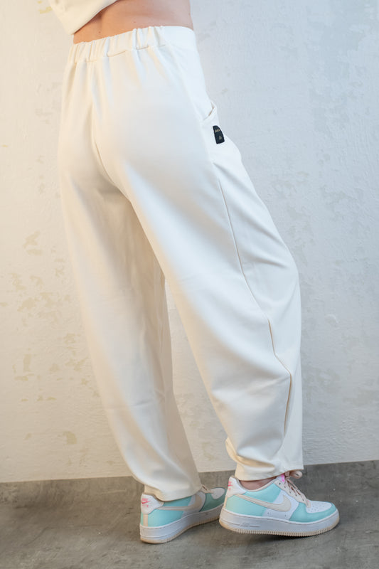 Kalhoty - PIKÉ - Smetanové