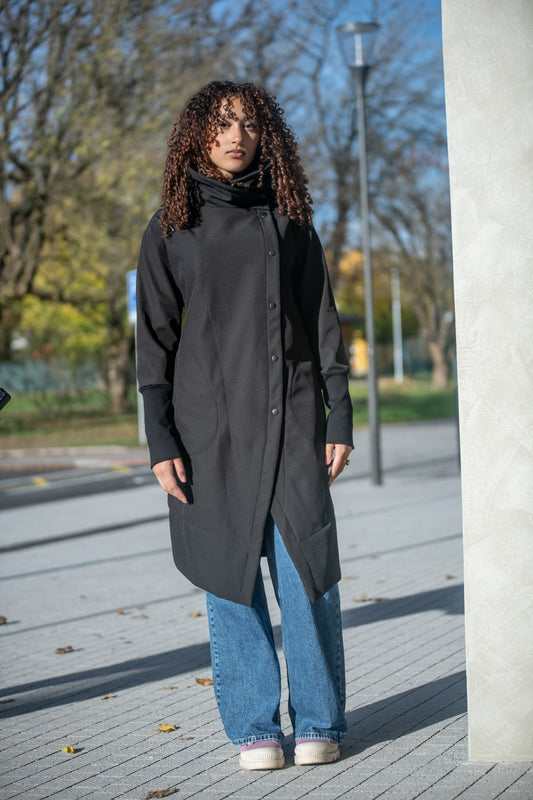 Women's Softshell Jacket with Hood - Black