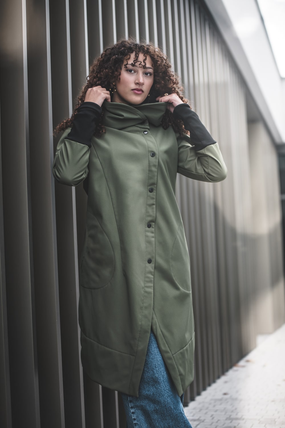 Dámský Softshellový kabát s kapucí – Khaki
