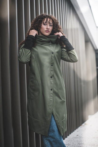 Dámský Softshellový kabát s kapucí – Khaki