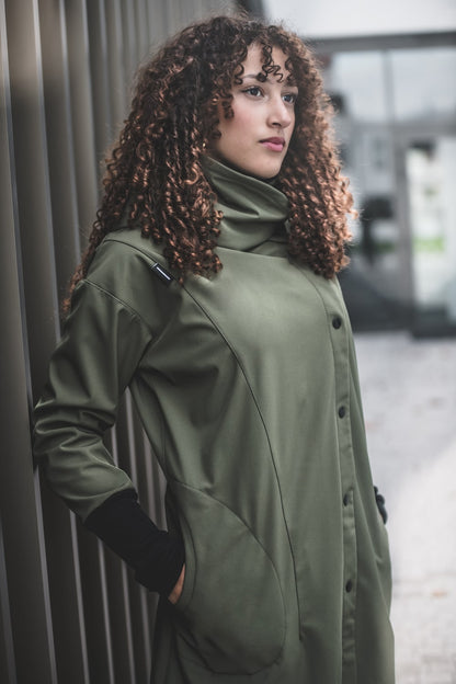 Dámský Softshellový kabát s kapucí – Khaki