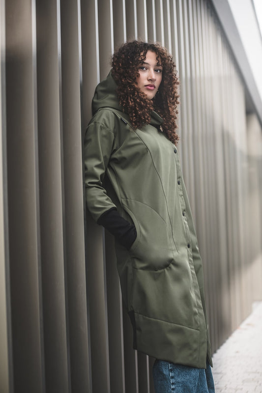 Dámský Softshellový kabát s kapucí – Khaki