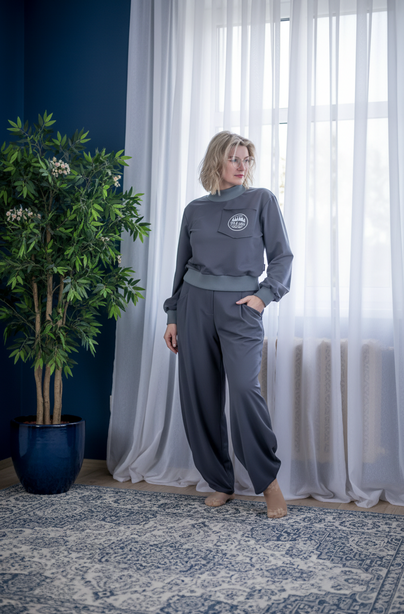 Kalhoty - Teplákové - Šedé