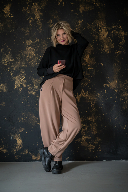 Kalhoty - Piké - Kapučíno