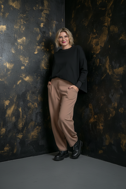 Kalhoty - Piké - Kapučíno