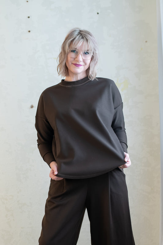 Mikina PIKÉ – Tmavě hnědá - Čokoládová