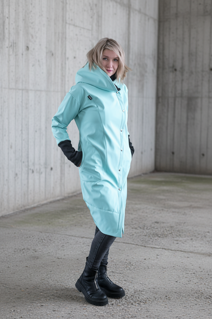 Damen-Softshelljacke mit Kapuze – Mintgrün